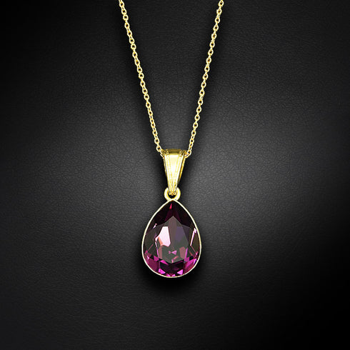 Sudraba komplekts "Kristāla Lāse (Amethyst)" ar Preciosa™ kristāliem